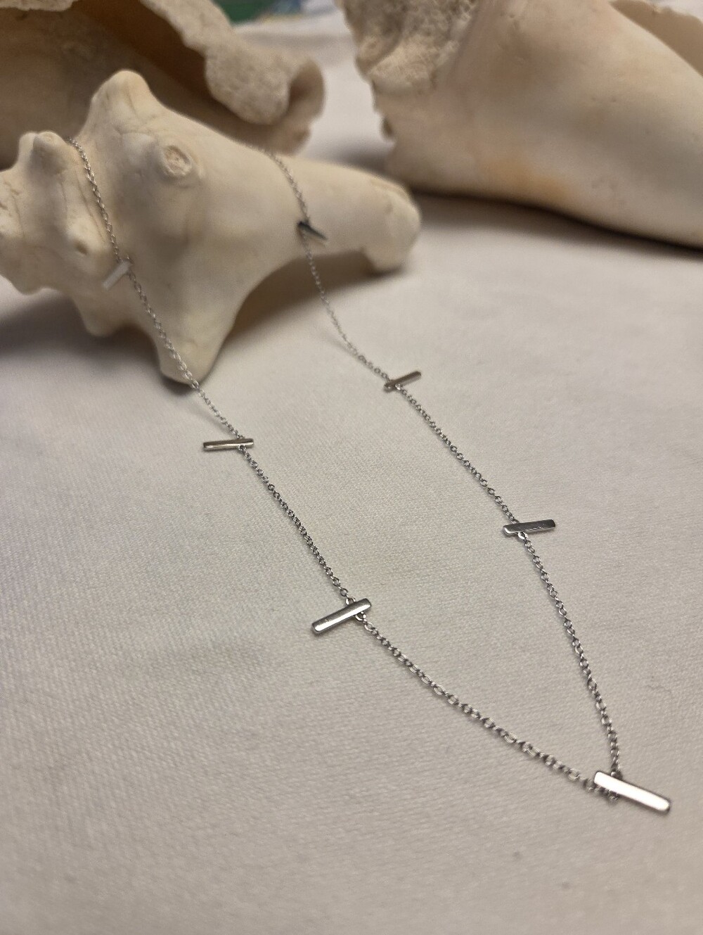 Sterling Silver Necklace with Little Bars
